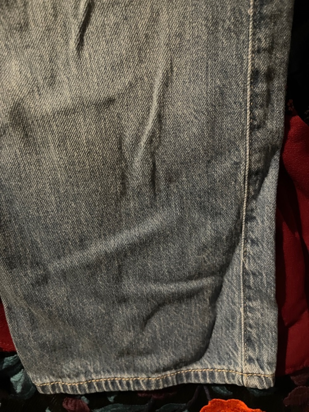 abercrombie kids Light Blue Wide-Leg Jeans with Cream Embroidery - Picture 4 of 6